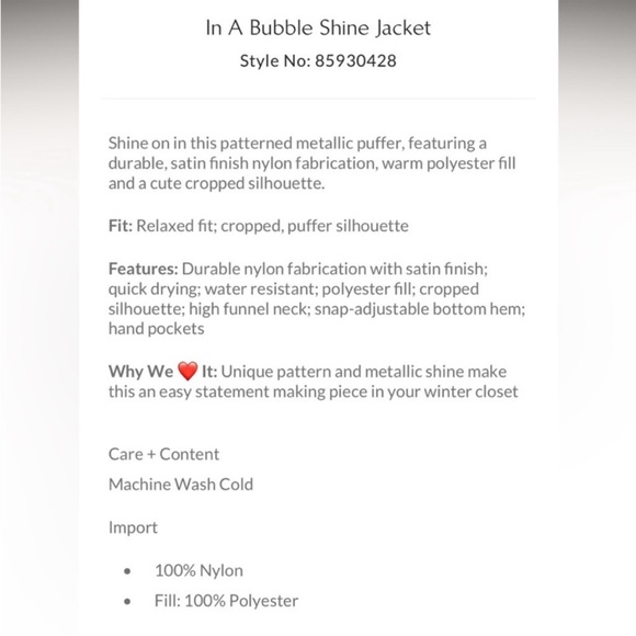 New Free People Movement In a Bubble Shine Puffer Jacket Primaloft. L - Picture 14 of 15